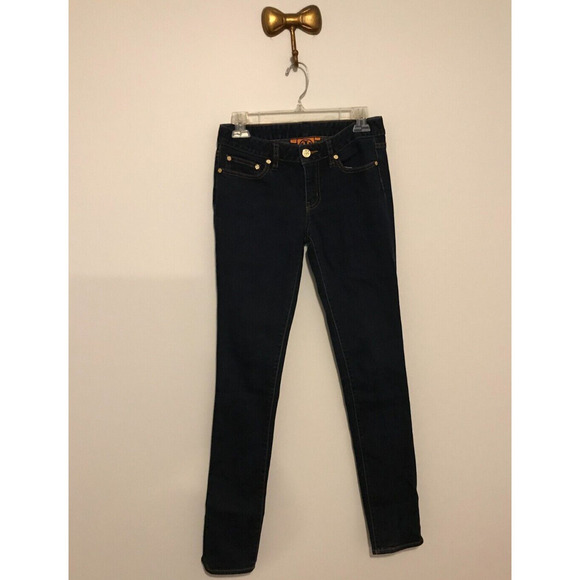 TORY BURCH Women Blue Solid Super Skinny Dark Wash Denim 5-Pocket Jeans - 27 - Picture 1 of 10